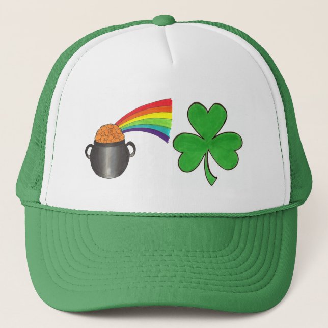 Boné Pote Arco-íris de Ruas Douradas de Shamrock. Dia d (Frente)