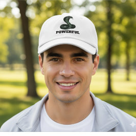 Boné Powerful Snake Hat – Custom Text Cobra Design Cap