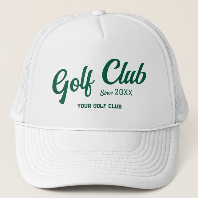 Boné Preppy Green Golf Club Personalizado Crest White (Frente)
