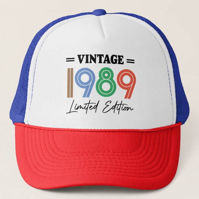 Boné Presente de aniversário de Vintage | Personalizado (Frente)