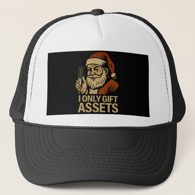 Boné Presente de Ativos Apenas™ Crypto Festa de Natal W (Frente)