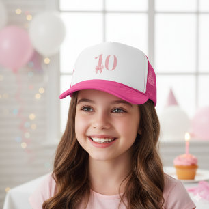Boné Presente de Chapéu com Laço Rosa para Menina de 10