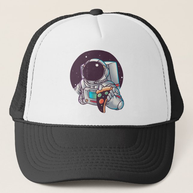 Boné Presente do Universo de Pizza de Astronauta Engraç (Frente)