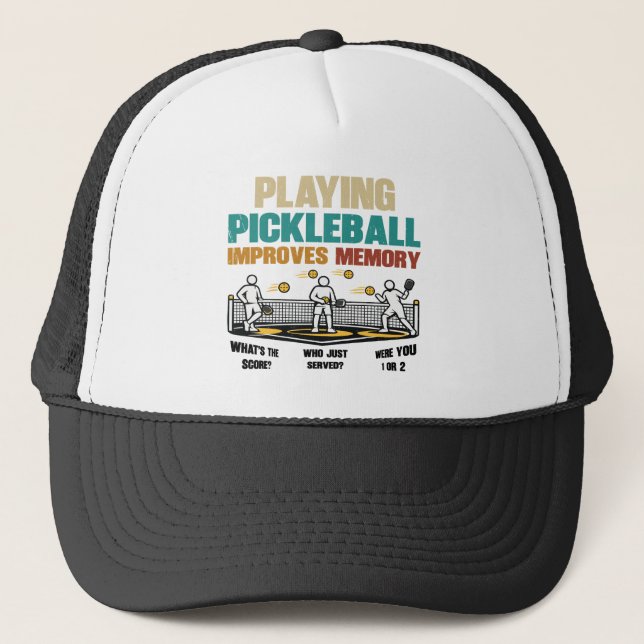 Boné Presente Engraçado de Pickleball que Melhora a Mem (Frente)