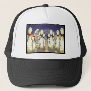 Boné Presente engraçado de pinos de boliche vivos Camis