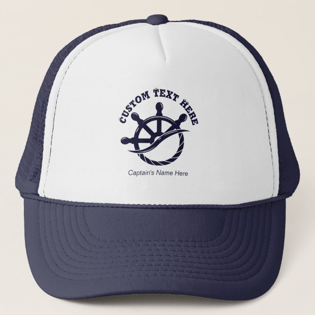 Boné Presente Náutico de Barco de Capitão Personalizado (Frente)