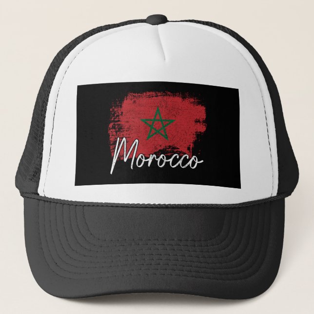 Boné Presente para amante do futebol de Marrocos Bandei (Frente)