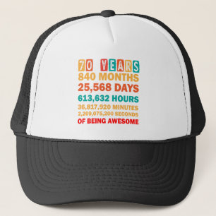 Boné Presentes de aniversário de 70 Camisa de anivers