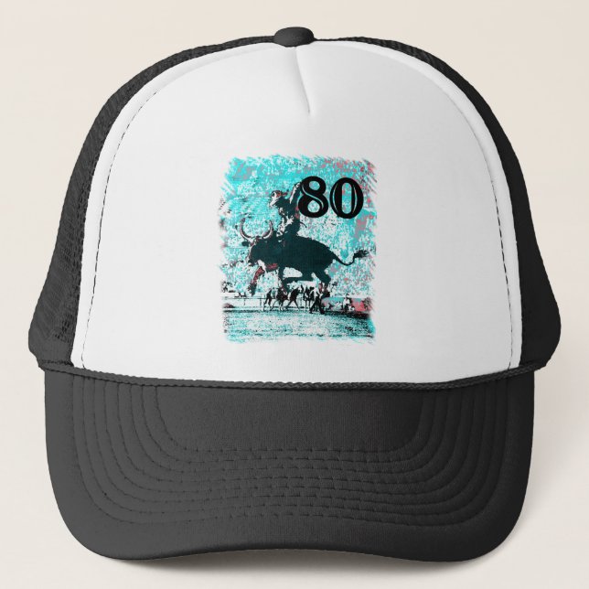 Boné presentes de aniversário do 80, vaqueiro! (Frente)