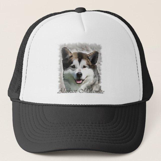 Boné Presentes de Arte do Malamute do Alasca (Frente)