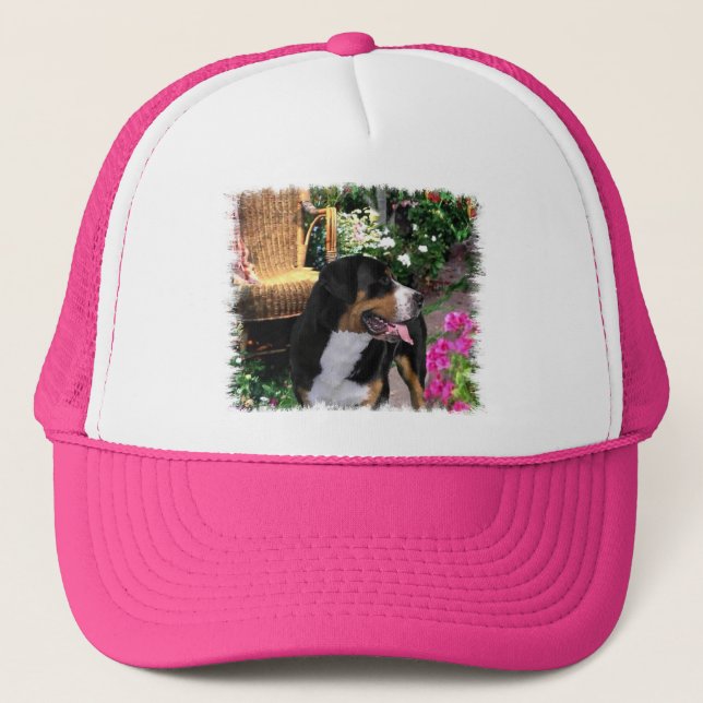 Boné Presentes de Arte para Cachorros na Grande Suíça (Frente)