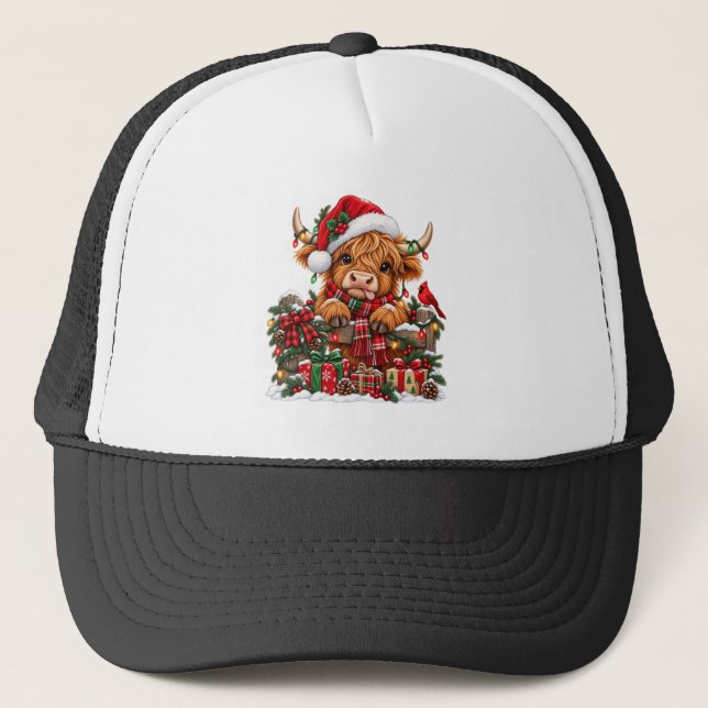 Boné Presentes de Natal de Vaca das Terras Altas Alegri (Frente)