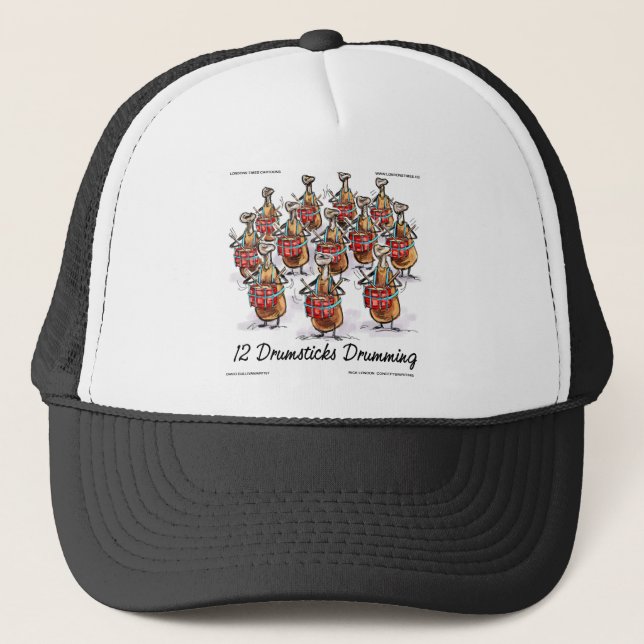 Boné Presentes e Camiseta Engraçados de Natal 12 Baquet (Frente)