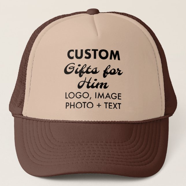 Boné Presentes personalizados do Tan & Brown Trucker Ha (Frente)
