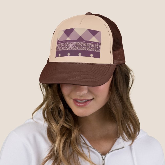 Boné Prestígio Estampado | Damasco e Xadrez Roxo e Bran (In Situ)