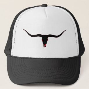 Boné Preto e vermelho do crânio de Longhorn