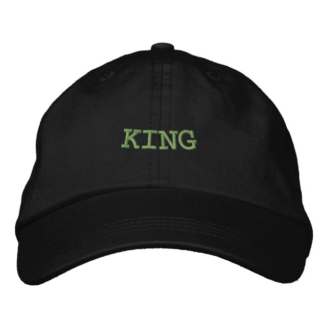 Boné Preto Personalizado com texto KING Impresso (Frente)