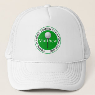 Boné Previsão de fim de semana engraçada Bola de golfe 