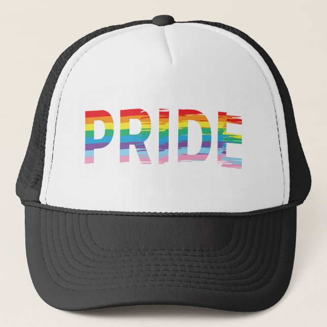 Boné PRIDE Rainbow LGBTQIA Flag, Orgulho gay Black (Frente)