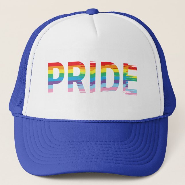 Boné PRIDE Rainbow LGBTQIA Flag, Orgulho gay Blue (Frente)