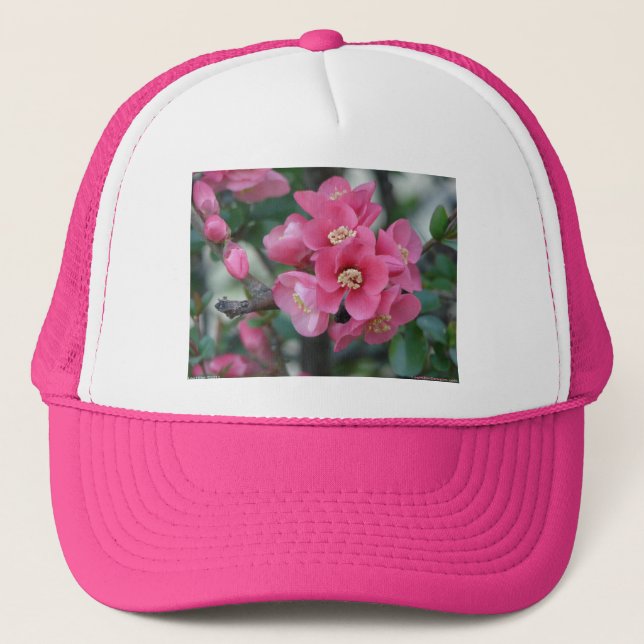 Boné Primavera cor-de-rosa, Flores de Flor (Frente)