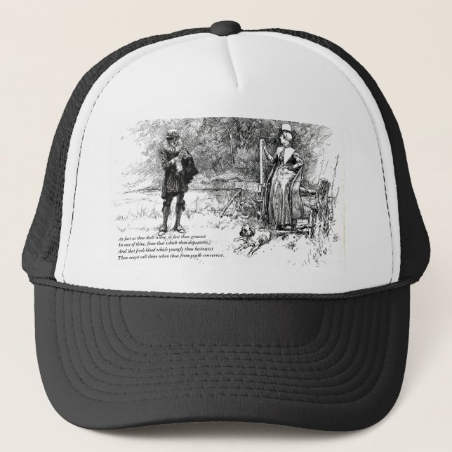 Boné Primeiras 4 linhas de soneto # 11 por Shakespeare (Frente)