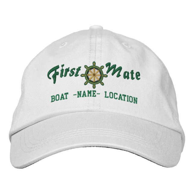 Boné PRIMEIRO OFICIAL Roda Personalizável Nome do Barco (Frente)
