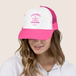 Boné Princesa do Pickleball na Moda Rosa Quente com Cor