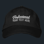 Boné Professional Personalized Add Your Own Text<br><div class="desc">Professional Personalized Add Your Own Text embroidered cap from Ricaso - Show off your business, your sense of humor and more. Simple, bold typography delivers the message instantly. This clean, text-focused style keeps the design modern and versatile while letting you change the text to suit your needs. It’s a unique...</div>
