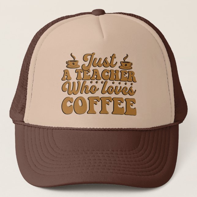 Boné Professor ama arte com palavras café (Frente)