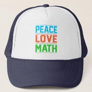 Boné Professor de Matemática Peace Love Estudante de M