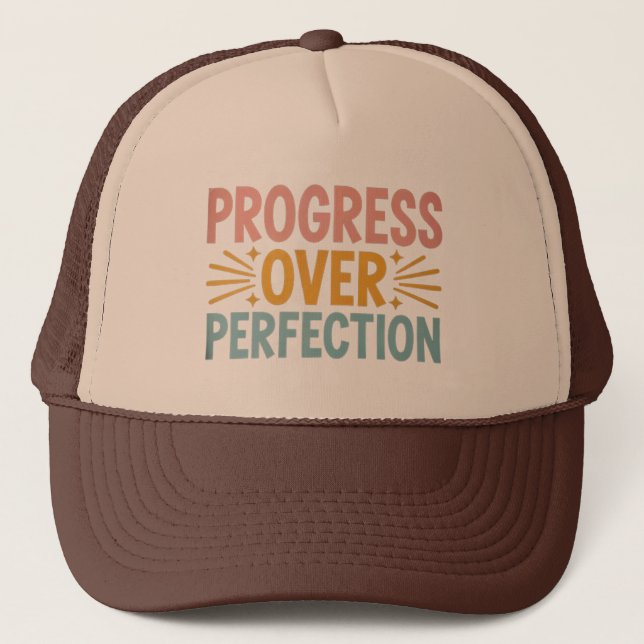 Boné Progresso do Professor em vez de Perfeição Volta à (Frente)
