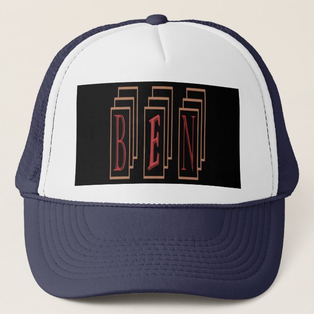 Boné Projetado para Ben com seu nome nele (Frente)