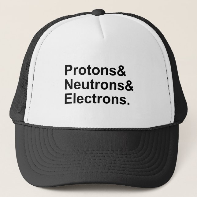 Boné Prótons Nêutrons Elétrons | 3 Partes de um Átomo (Frente)