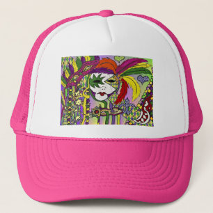 Boné Psychedelic Mardi Gras Feather Mask
