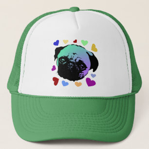 Boné Pug Puppy Dog Love Hearts