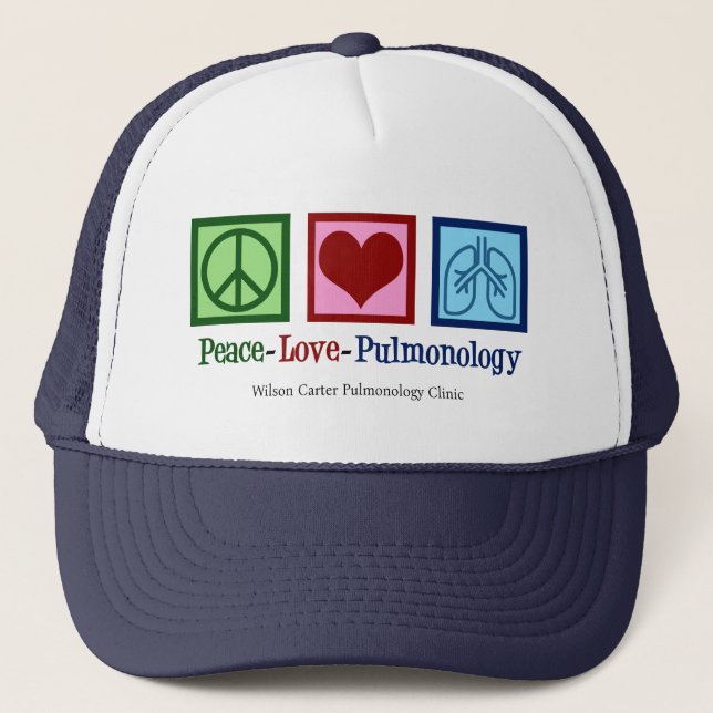 Boné Pulmonólogo Personalizável do Peace Love (Frente)