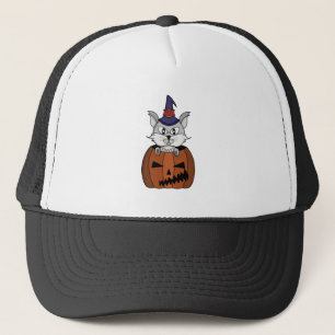 Boné Pumpkin Witch Cat no Halloween