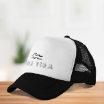 Boné Pura Vida Costa Rica Wave Hat<br><div class="desc">Costa Rica souvenir que em uma cinza e preto Pura Vida era design de onda Visite nossa loja para ver nossa linha de cheios de produtos da Costa Rica.</div>