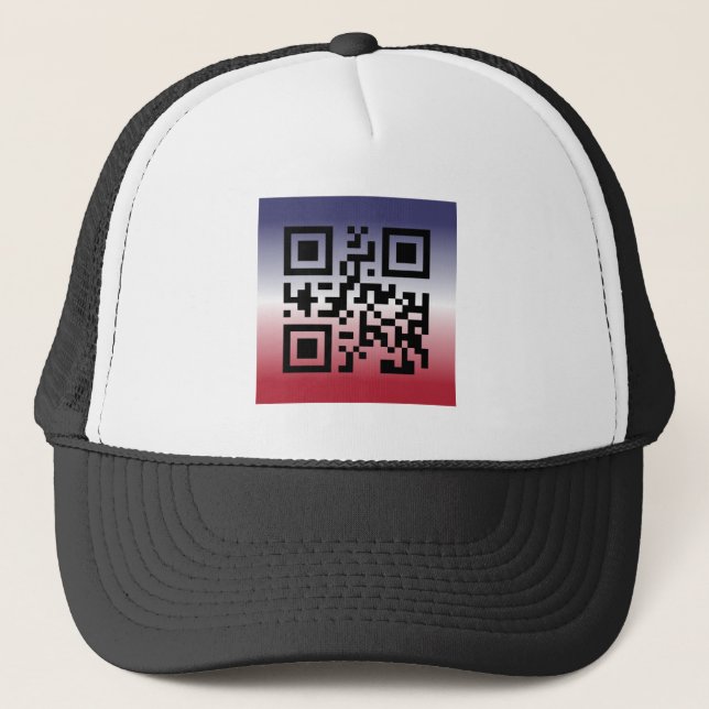 Boné QR Code® dizendo: FELIZ 4 DE JULHO (Frente)
