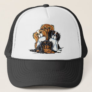 Boné Quatro Spaniels de rei Charles descuidados