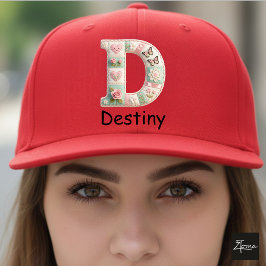 Boné Quilted Patchwork Initial Letter D Nursery