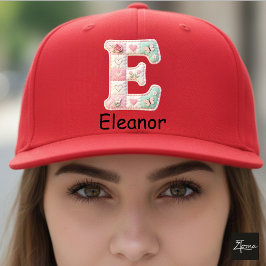 Boné Quilted Patchwork Initial Letter E Nursery