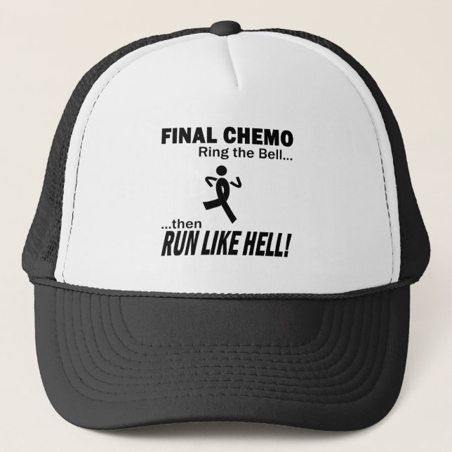 Boné Quimio Final Corre Como O Inferno - Melanoma (Frente)