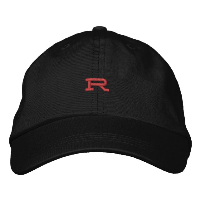 Boné R Letter Initial Cap - Monogram Embroidered Hat (Frente)