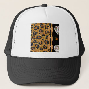Boné RAB Rockabilly Dourado Estampa de Leopardo Açúcare