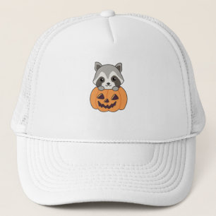 Boné Raccin Em Pumpkin, Sweet Raccoon Feliz Halloween