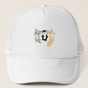 Boné Raccoon Penguin Fox Funny Animais Para Crianças