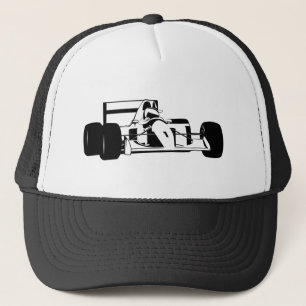 Boné Race Car Silhouette preto e branco