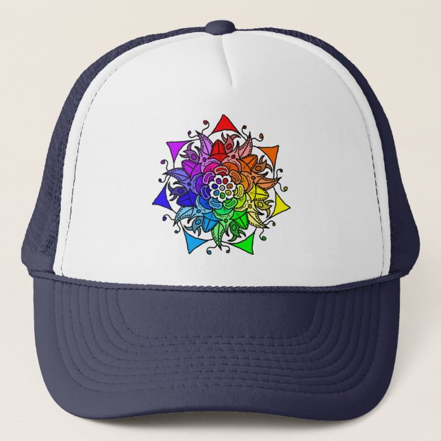 Boné Rainbow Mandala Trucker Hat (Frente)